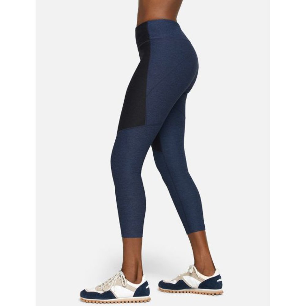 Outdoor Voices Two-Tone Warmup 7/8 Legging Navy Grey Heathered Colorblock Tights